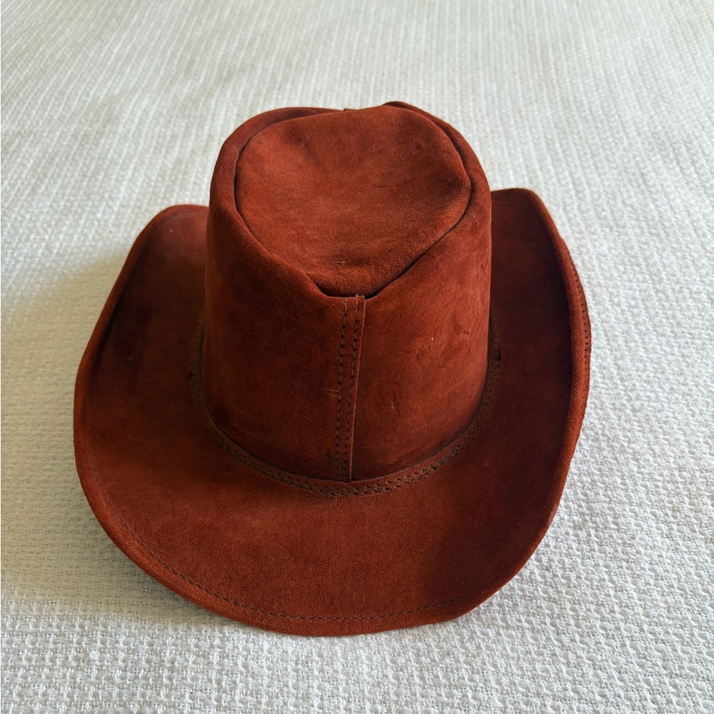 Rust Leather Cowboy Hat